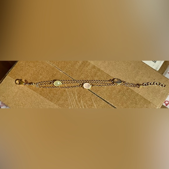 Gold tone chain gemstone bracelet Sz’s 6 1/2 -7 3/4 - Picture 6 of 10